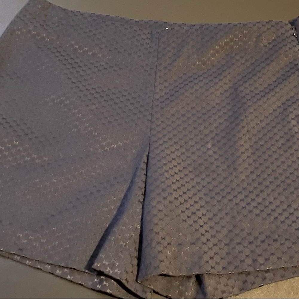 Ecru Black Skorts with Textured Design
